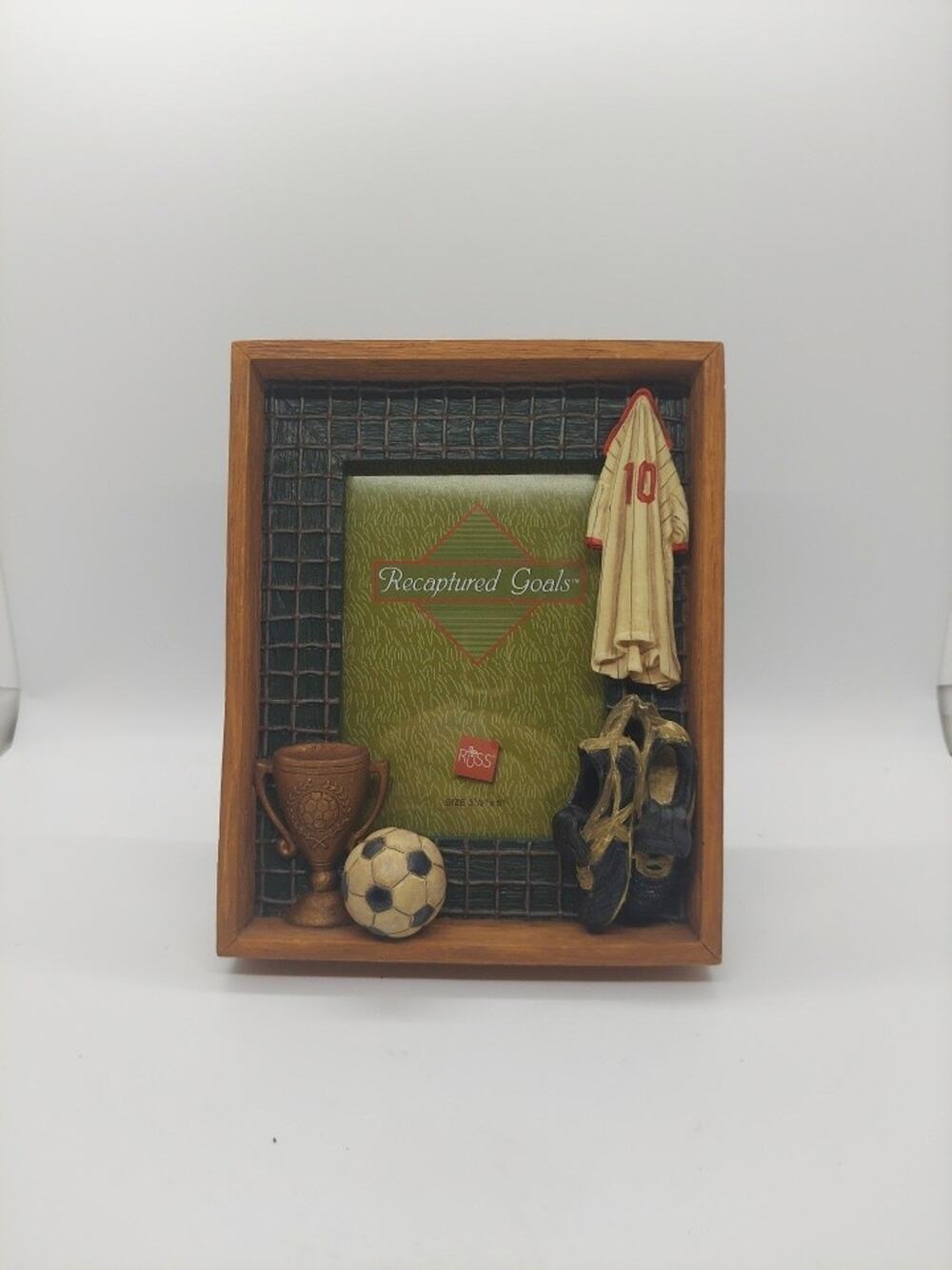 Vintage RUSS Old Time Sports Soccer 3D Resin Frame For 3.5 X 5” Picture Trophy